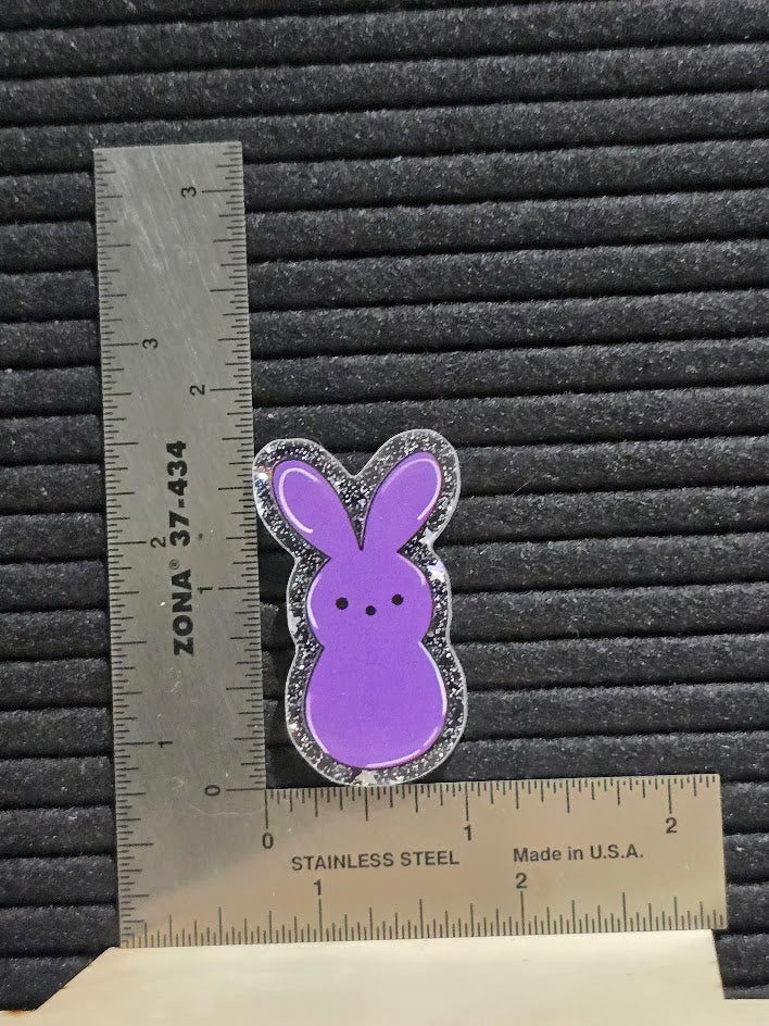 Acrylic Glitter Flatback- Purple Peep