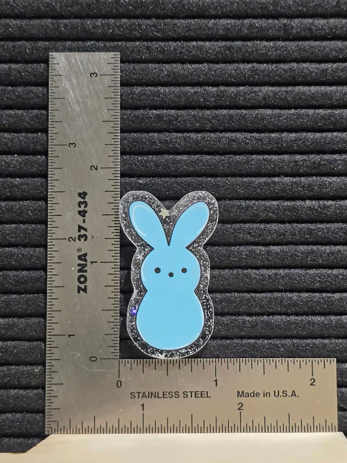 Acrylic Glitter Flatback- Blue Peep