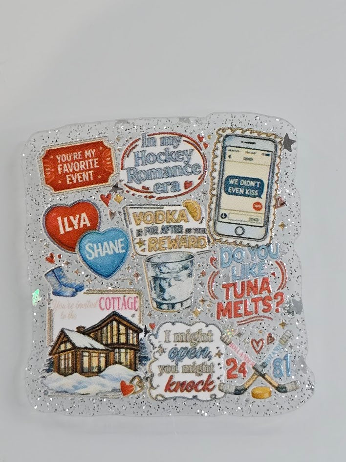 Acrylic Glitter Flatbacks - Hockey Romance Era