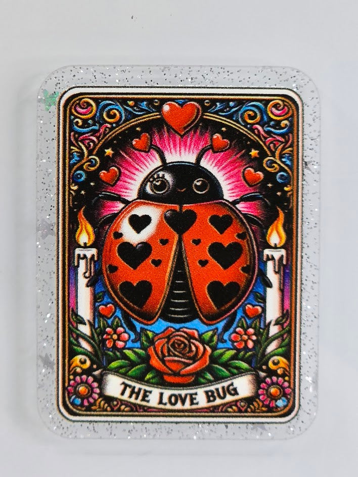 Acrylic Glitter Flatbacks - The Lovebug
