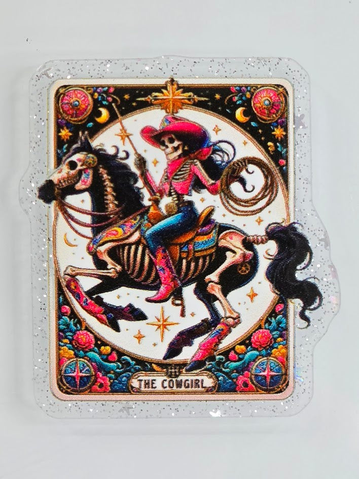 Acrylic Glitter Flatbacks - The Cowgirl