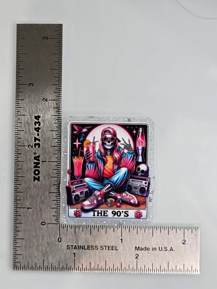 Acrylic Glitter Flatbacks - The 90's