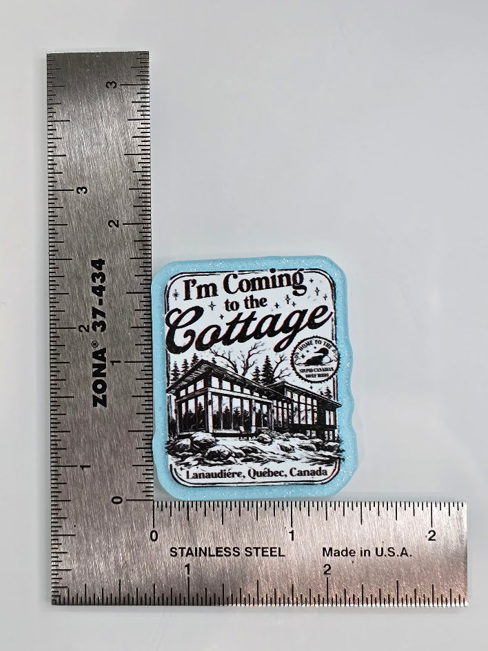 Acrylic Glitter Flatbacks - I'm Coming to the Cottage
