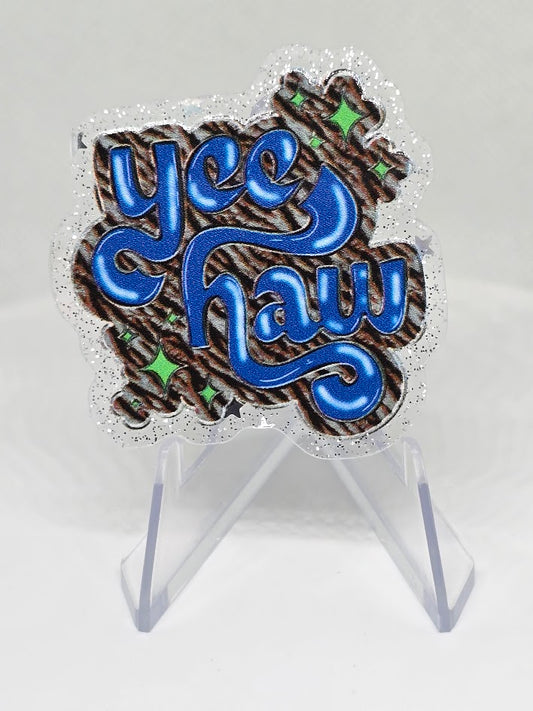 Acrylic Glitter Flatbacks - Yee Haw