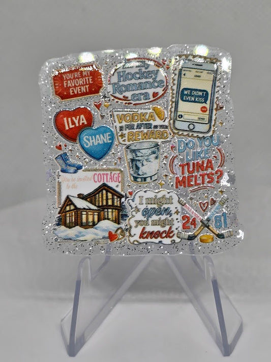 Acrylic Glitter Flatbacks - Hockey Romance Era
