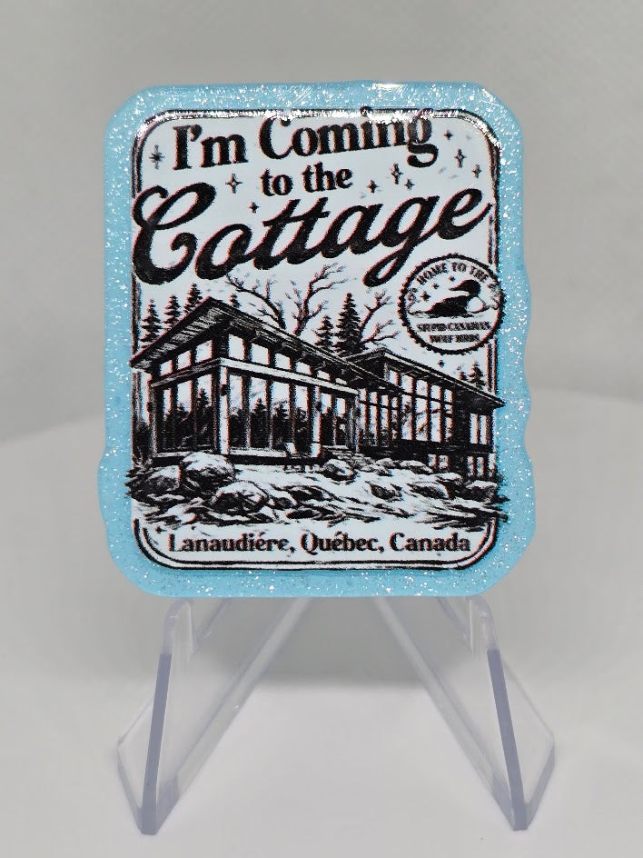 Acrylic Glitter Flatbacks - I'm Coming to the Cottage