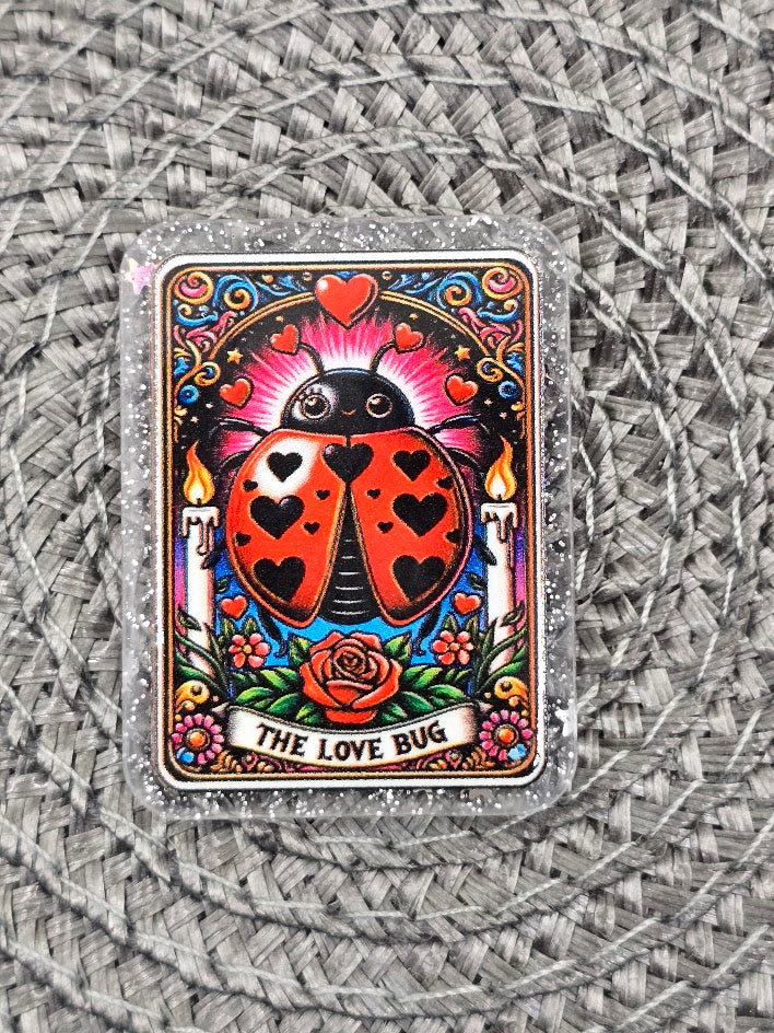 Acrylic Glitter Flatbacks - The Lovebug