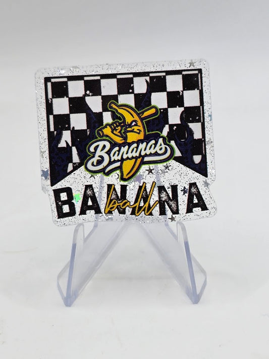 Acrylic Glitter Flatbacks - Banana Ball