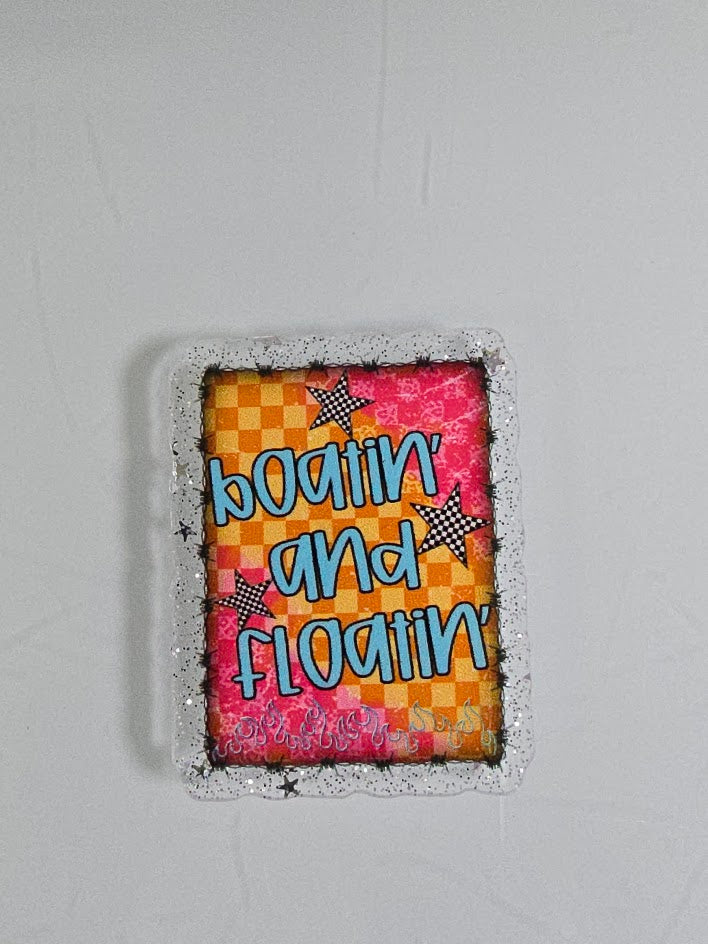 Acrylic Glitter Flatbacks - Boatin' and Floatin'