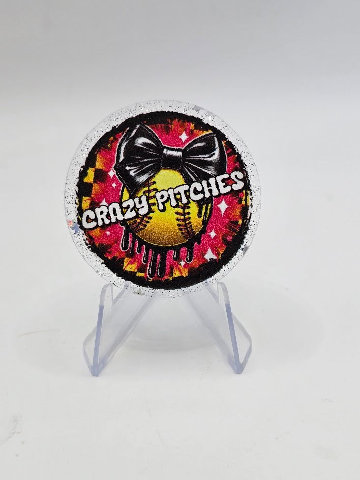 Acrylic Glitter Flatbacks - Crazy Pitches