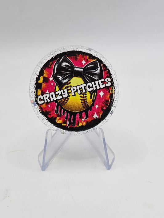 Acrylic Glitter Flatbacks - Crazy Pitches