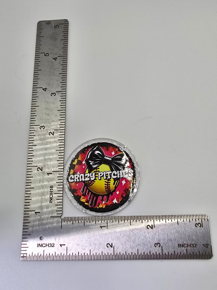 Acrylic Glitter Flatbacks - Crazy Pitches