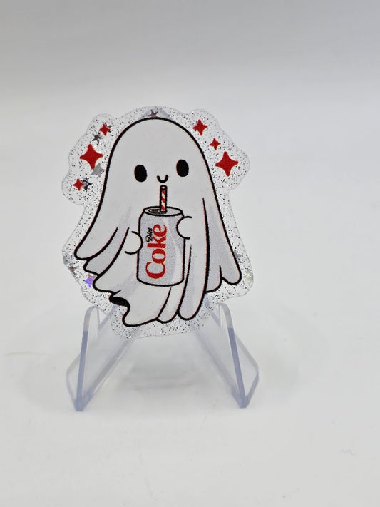 Acrylic Glitter Flatbacks - Diet Coke Ghost