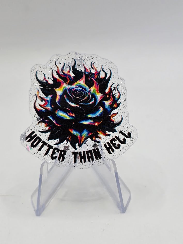 Acrylic Glitter Flatbacks - Hotter Than Hell