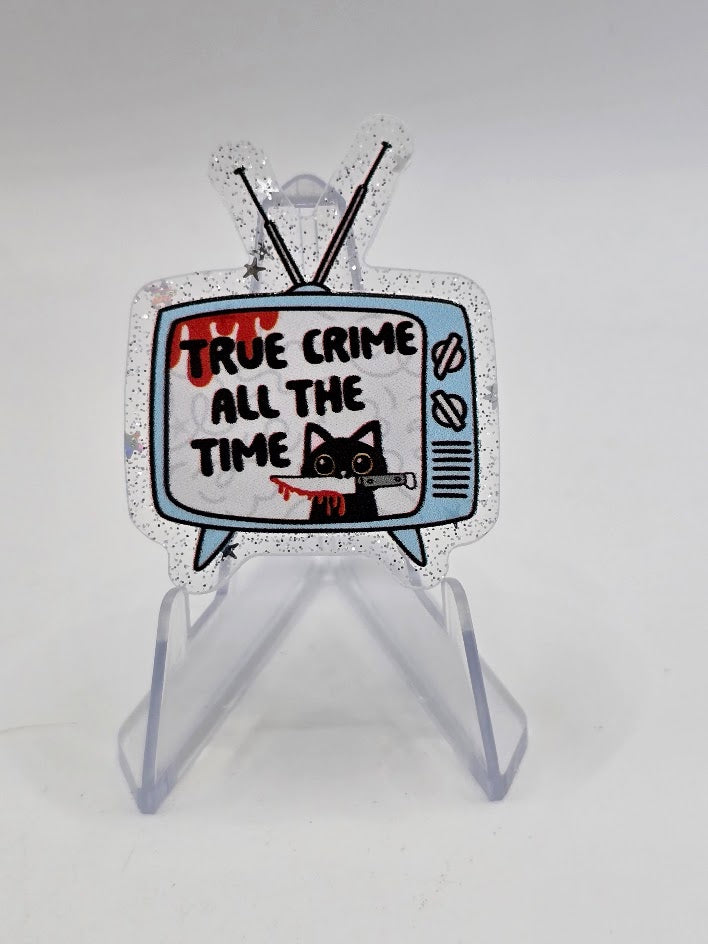 Acrylic Glitter Flatbacks - True Crime All The Time