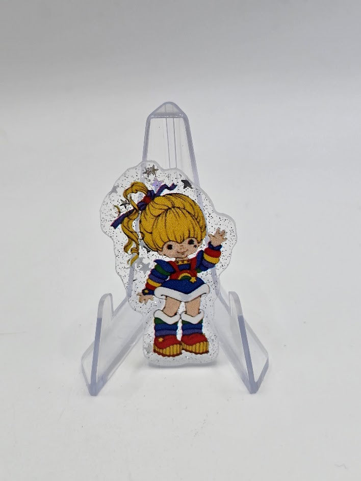 Acrylic Glitter Flatbacks - Rainbow Brite