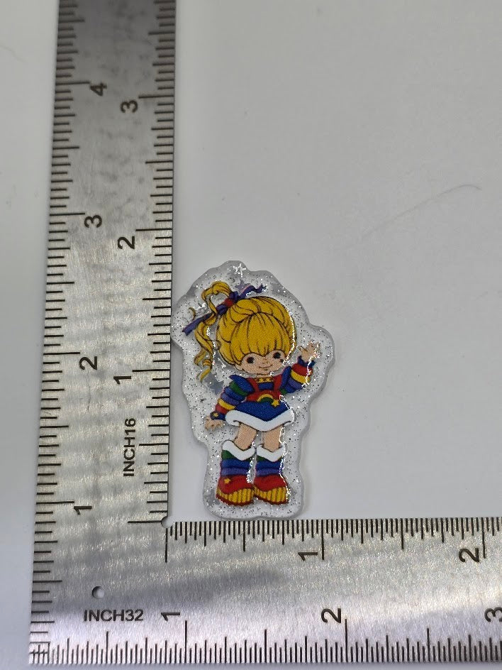 Acrylic Glitter Flatbacks - Rainbow Brite