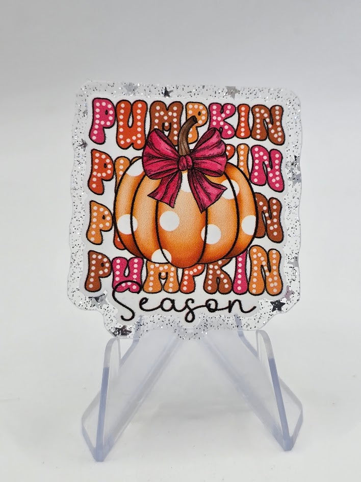 Acrylic Glitter Flatbacks - Pumpkin Season