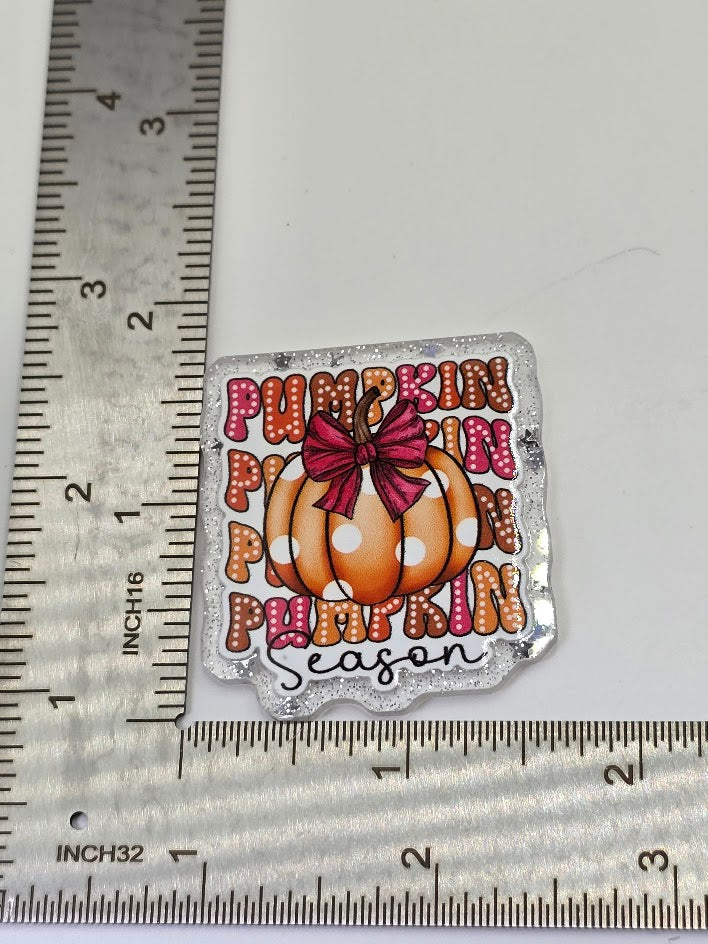 Acrylic Glitter Flatbacks - Pumpkin Season