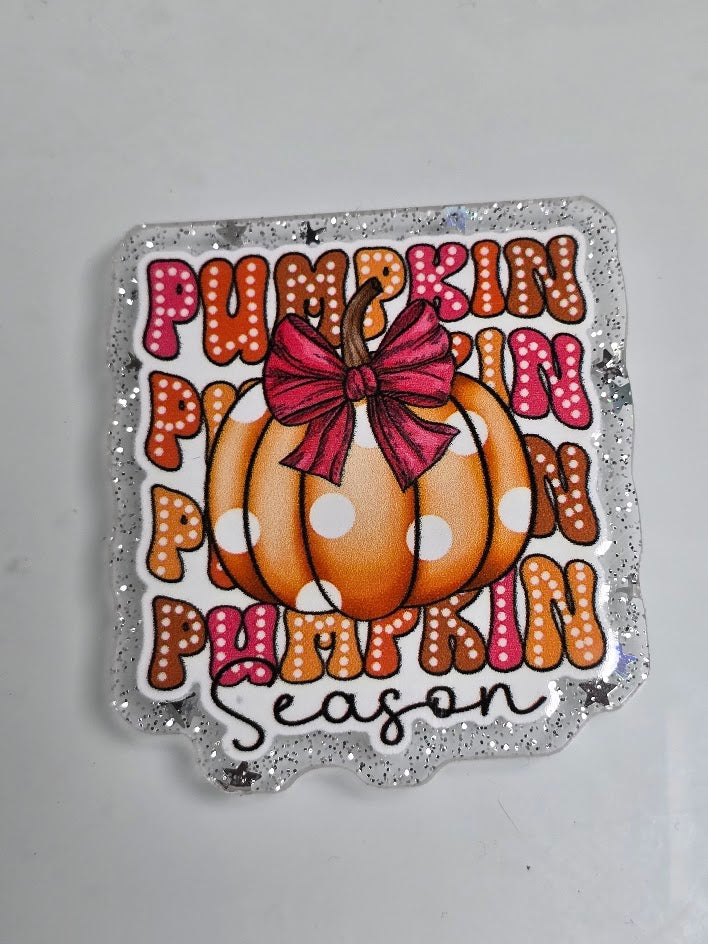 Acrylic Glitter Flatbacks - Pumpkin Season