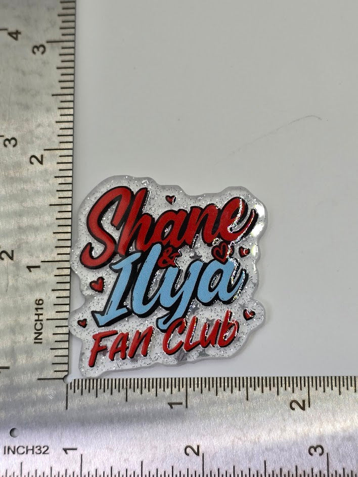 Acrylic Glitter Flatbacks - Shane And Ilya Fan Club