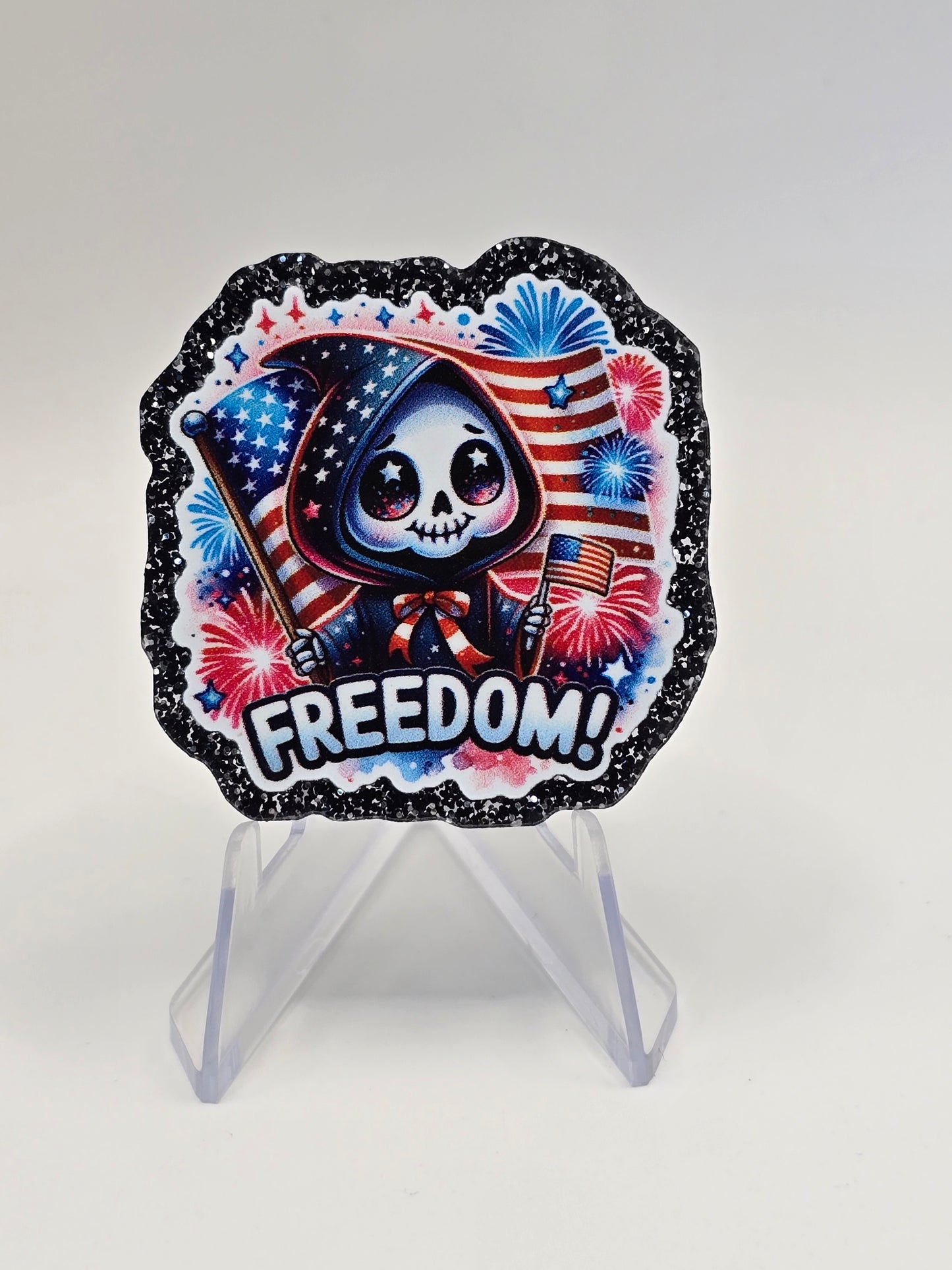 Acrylic Glitter Flatbacks-Freedom