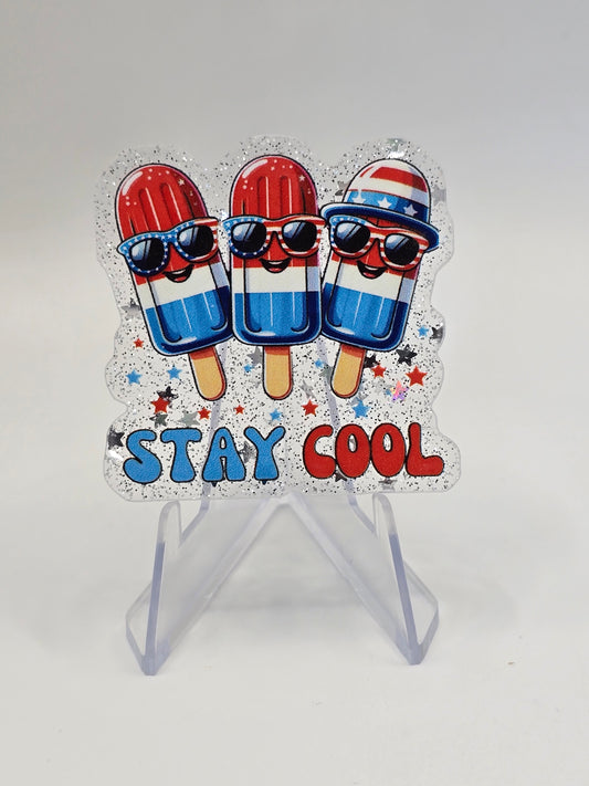 Acrylic Glitter Flatback - Stay Cool