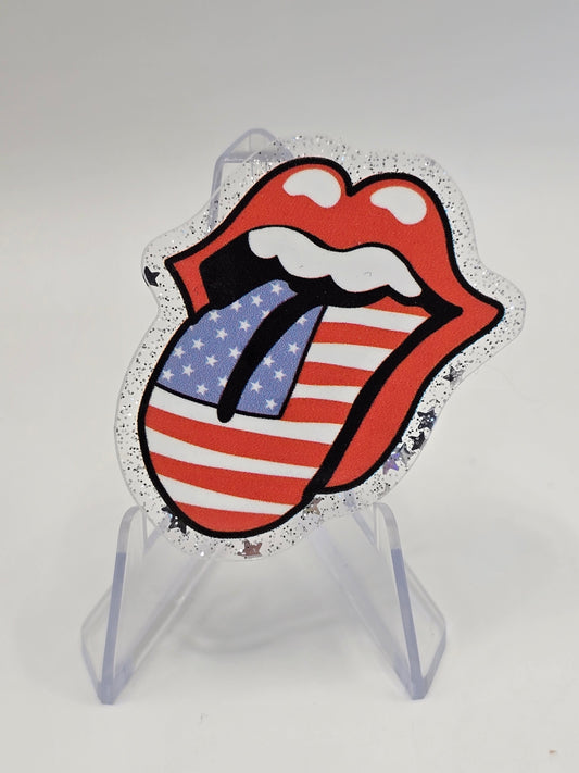 Acrylic Glitter Flatback -American Tongue