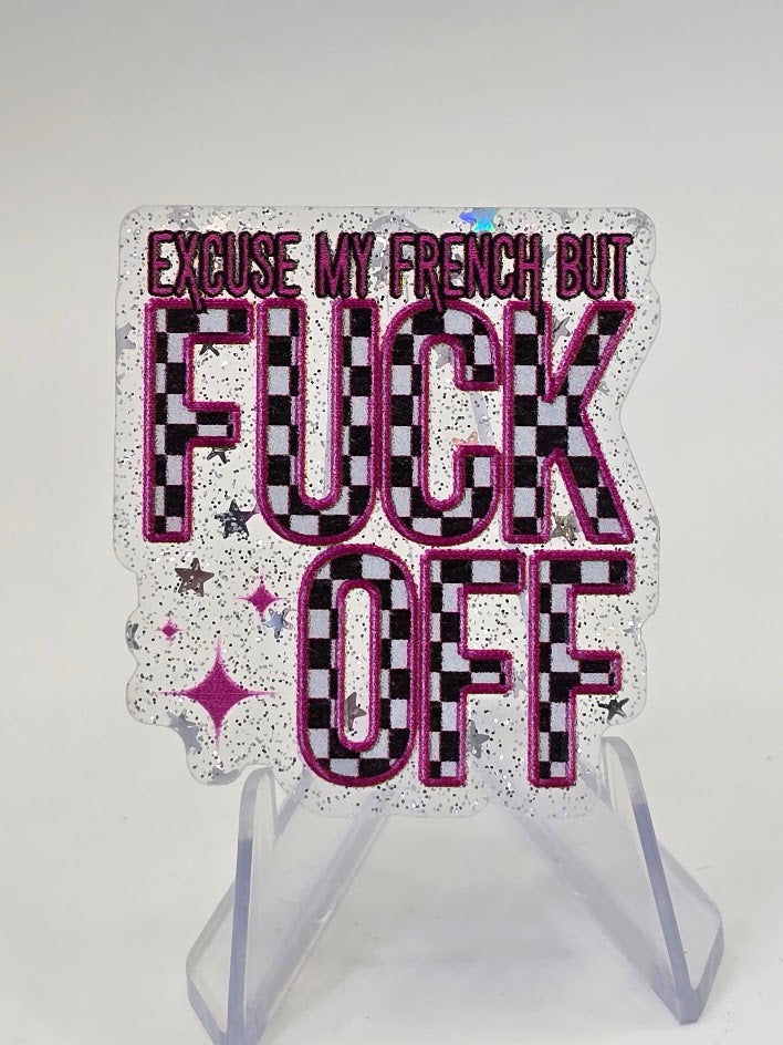 Acrylic Glitter Flatbacks - Excuse My French
