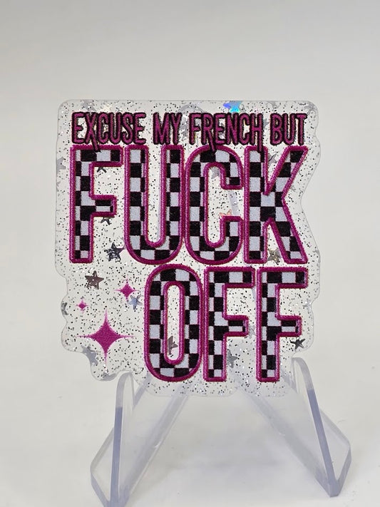 Acrylic Glitter Flatbacks - Excuse My French