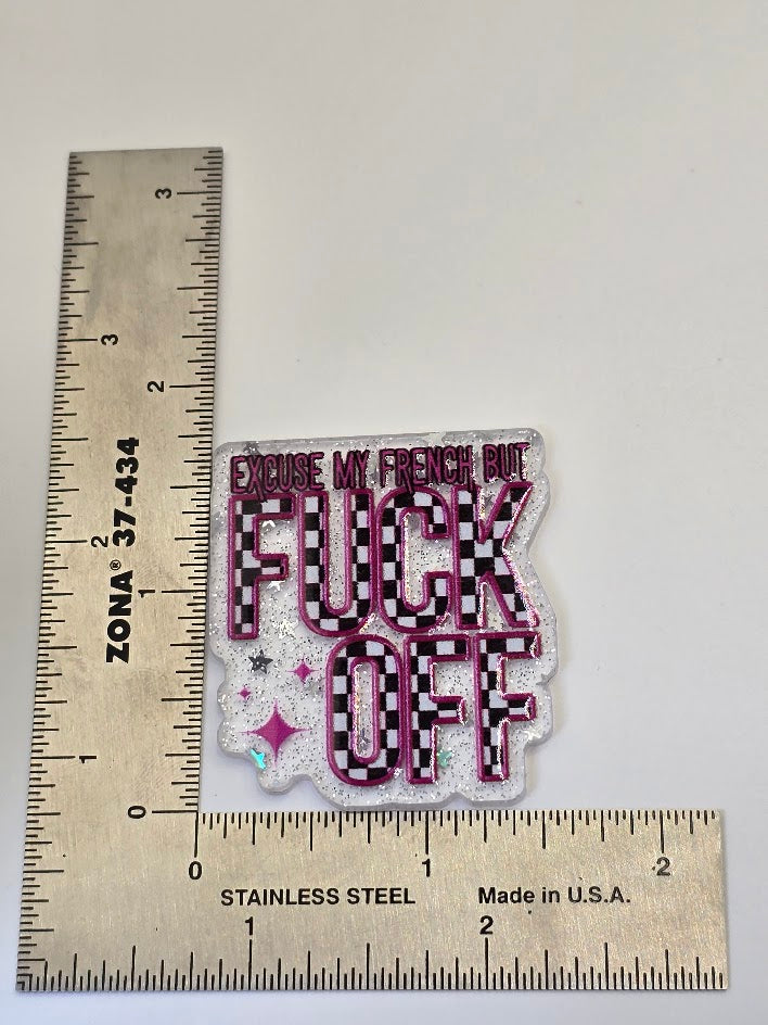 Acrylic Glitter Flatbacks - Excuse My French