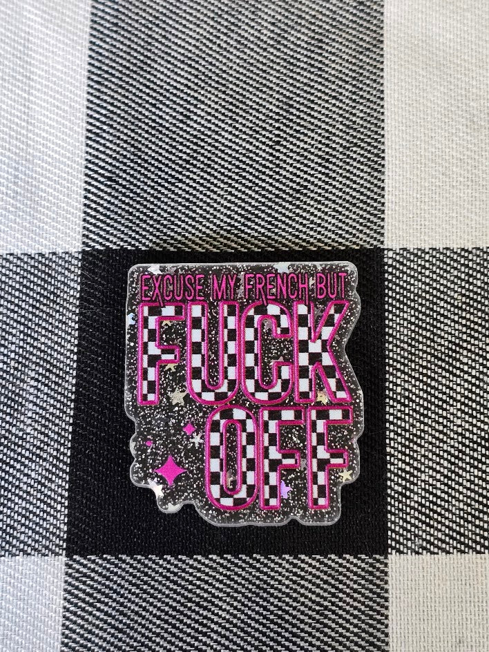 Acrylic Glitter Flatbacks - Excuse My French