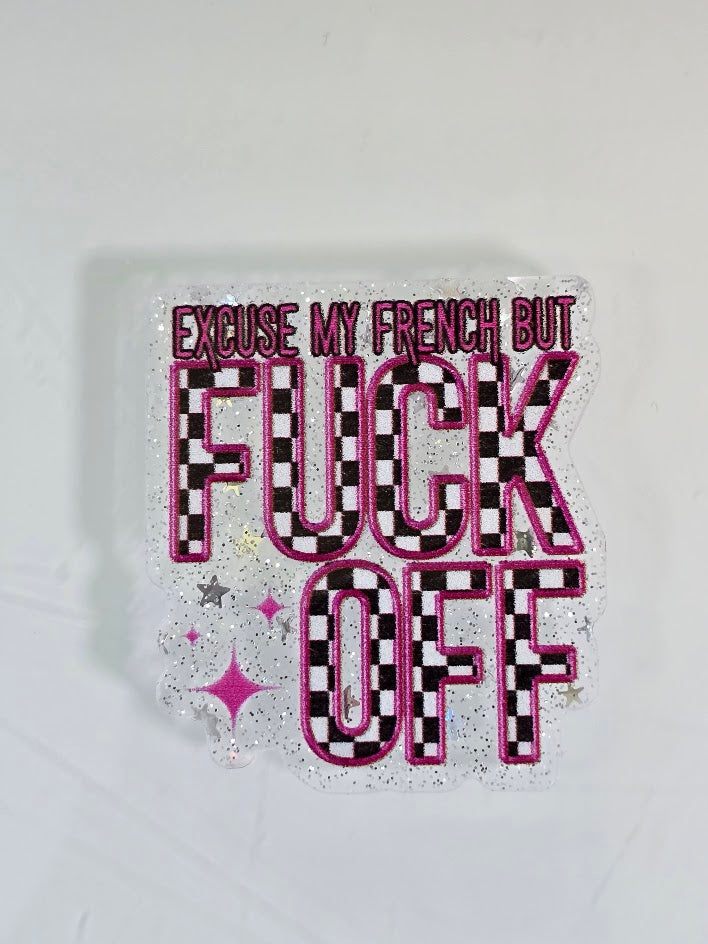 Acrylic Glitter Flatbacks - Excuse My French