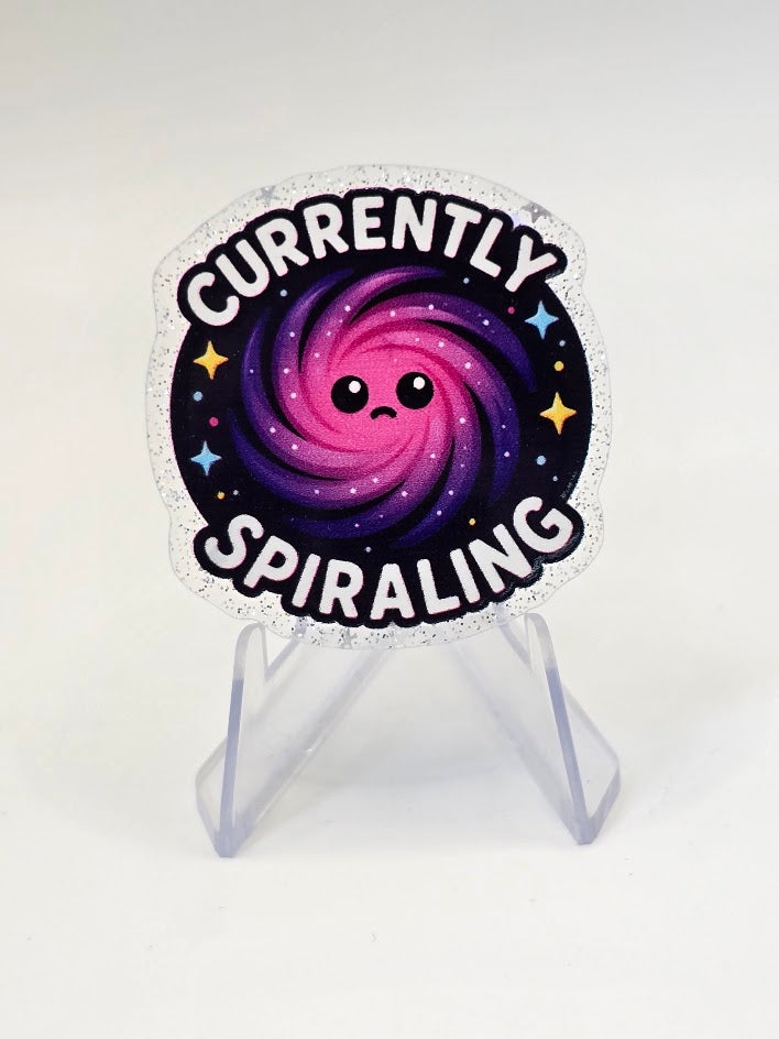 Acrylic Glitter Flatbacks - Currently Spiraling