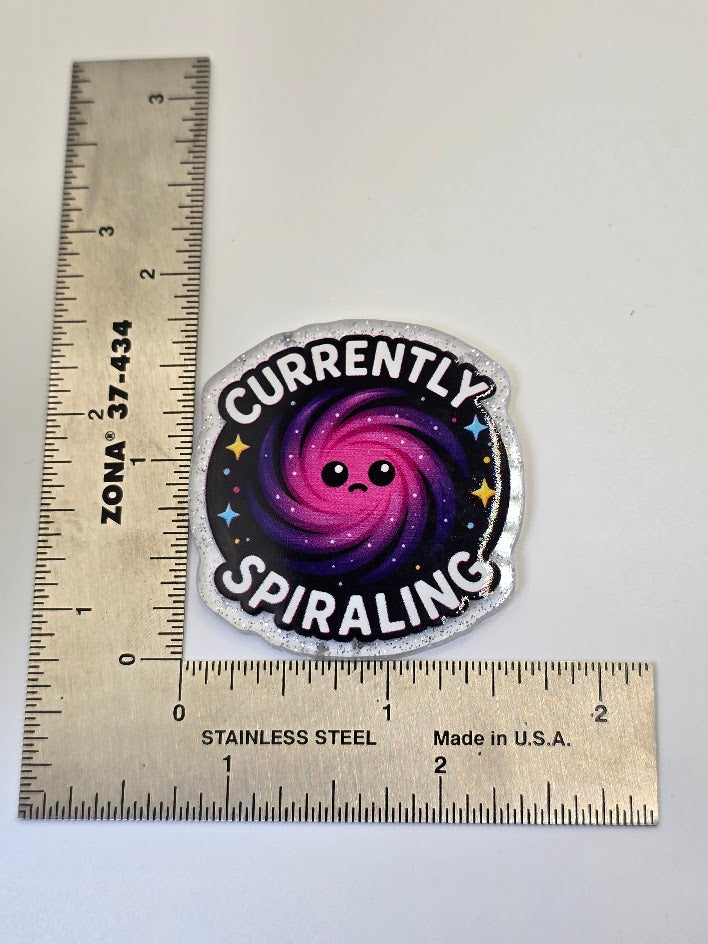 Acrylic Glitter Flatbacks - Currently Spiraling