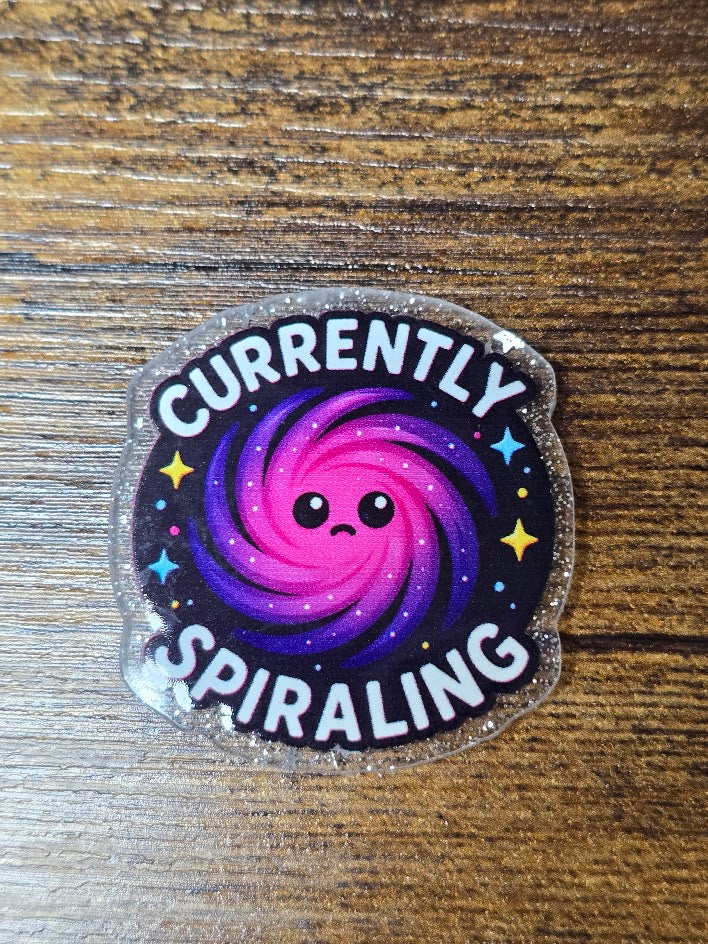 Acrylic Glitter Flatbacks - Currently Spiraling
