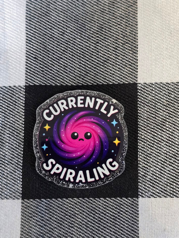 Acrylic Glitter Flatbacks - Currently Spiraling