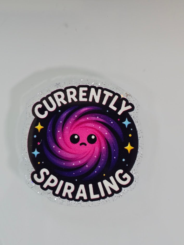 Acrylic Glitter Flatbacks - Currently Spiraling