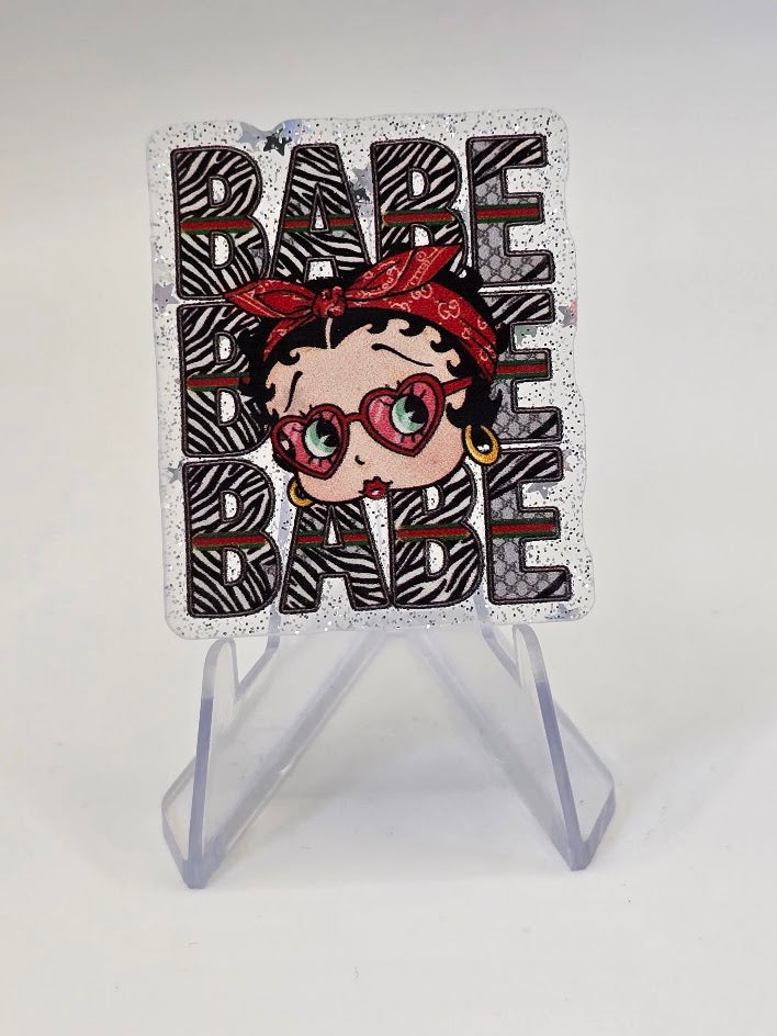 Acrylic Glitter Flatbacks - Babe