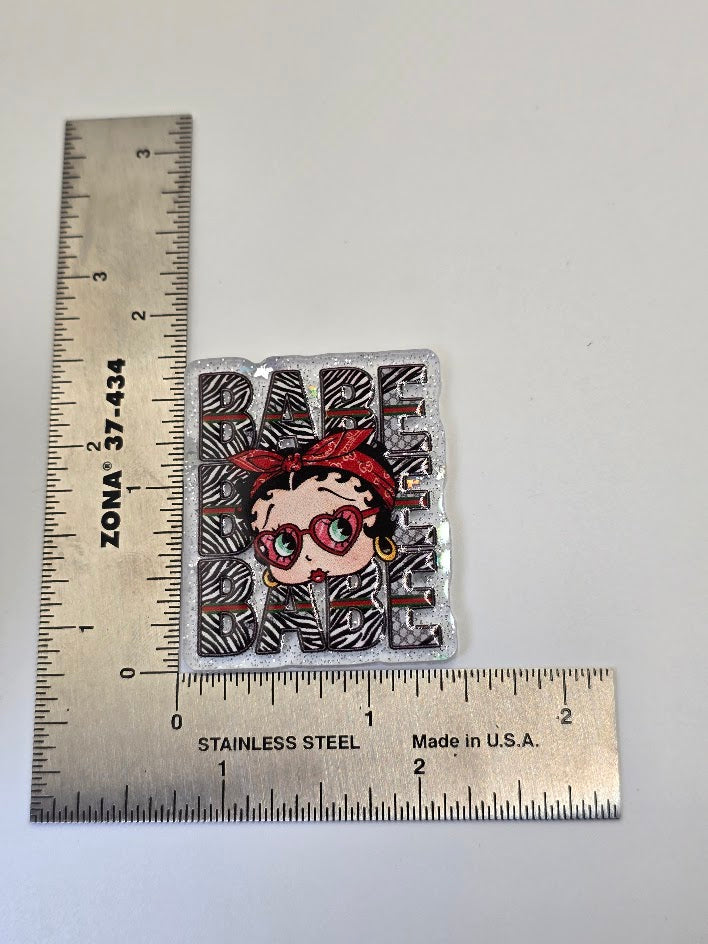 Acrylic Glitter Flatbacks - Babe
