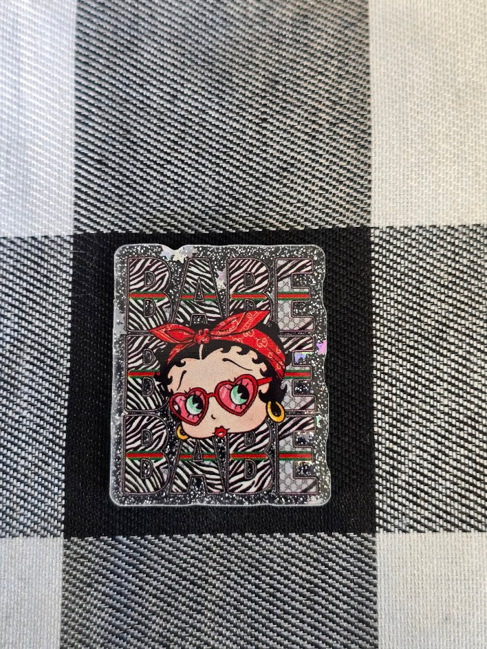 Acrylic Glitter Flatbacks - Babe