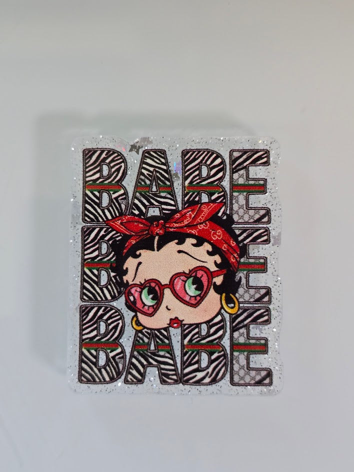Acrylic Glitter Flatbacks - Babe