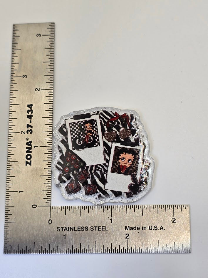 Acrylic Glitter Flatbacks - Betty Boop