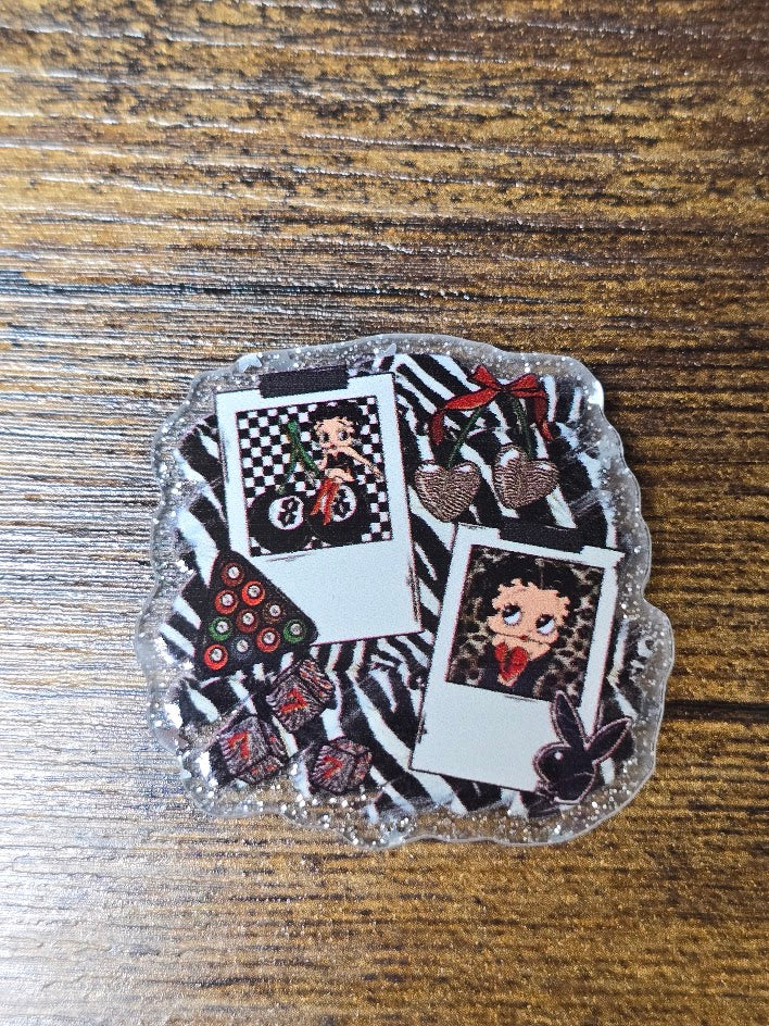 Acrylic Glitter Flatbacks - Betty Boop