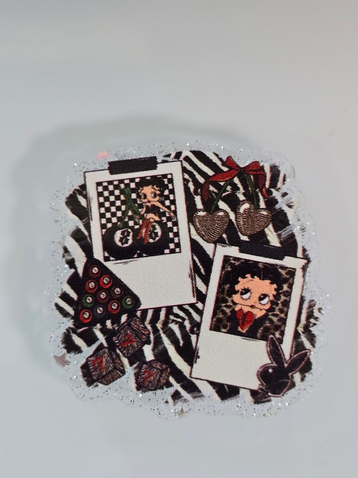 Acrylic Glitter Flatbacks - Betty Boop