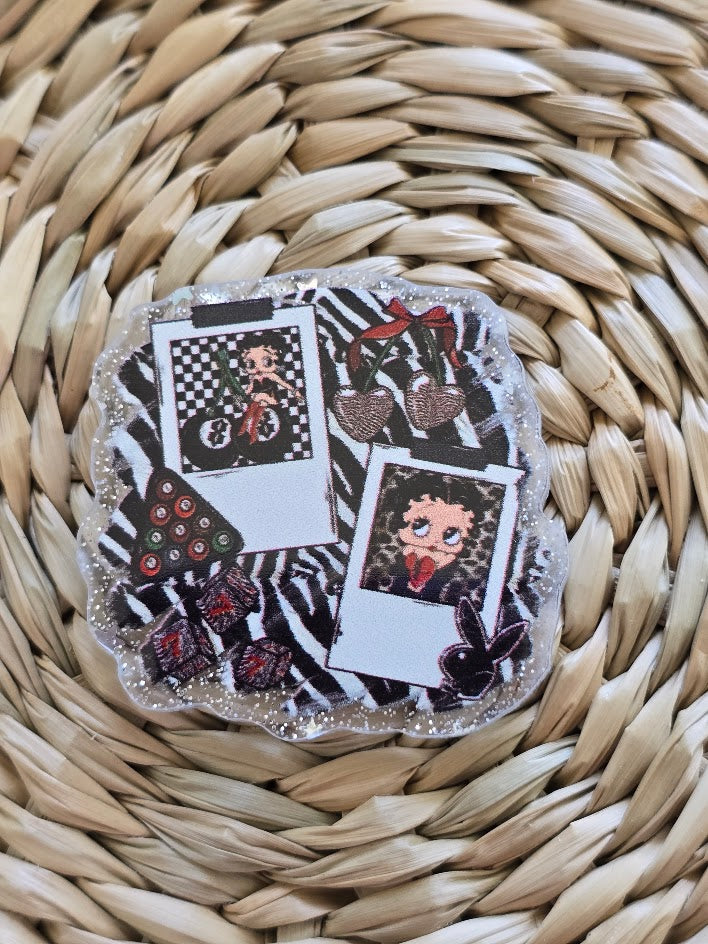 Acrylic Glitter Flatbacks - Betty Boop