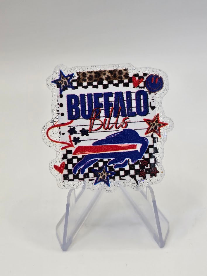 Acrylic Glitter Flatbacks - Buffalo Bills