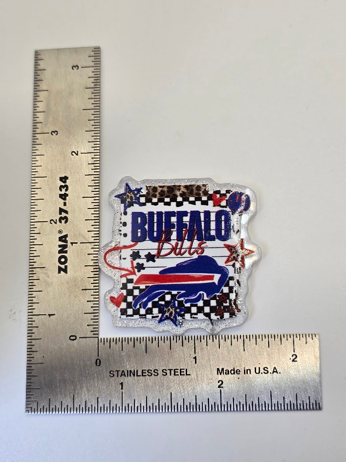 Acrylic Glitter Flatbacks - Buffalo Bills