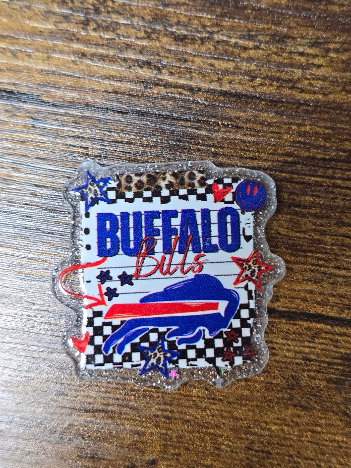 Acrylic Glitter Flatbacks - Buffalo Bills