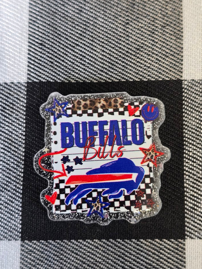 Acrylic Glitter Flatbacks - Buffalo Bills